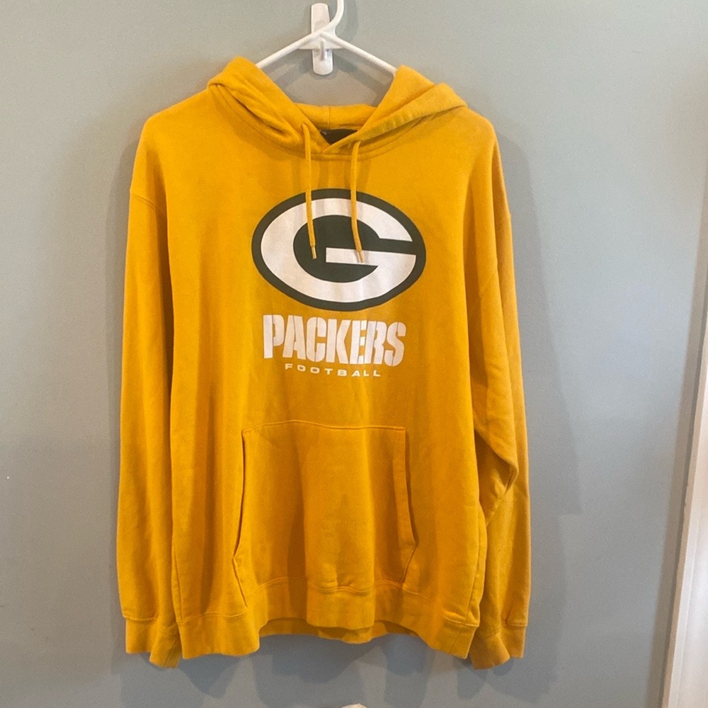 NFL Green Bay Packers Team Apparel Yellow Hoodie Large